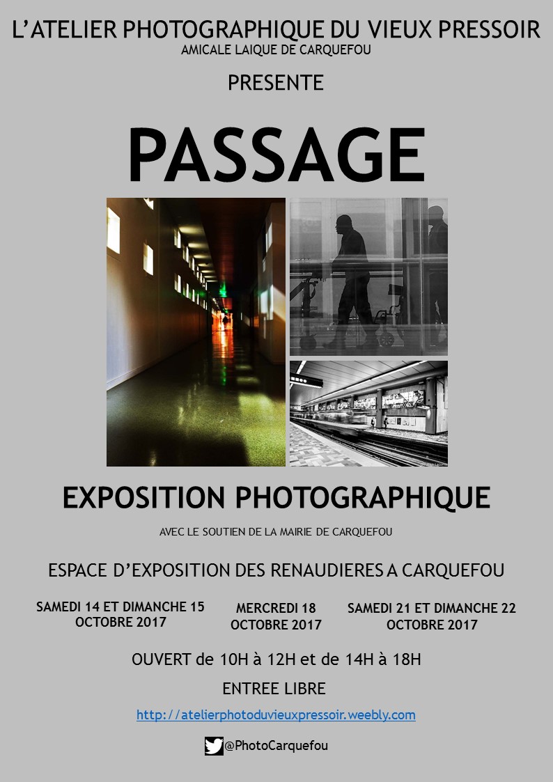 Atelier Photographique de Carquefou PASSAGE Affiche