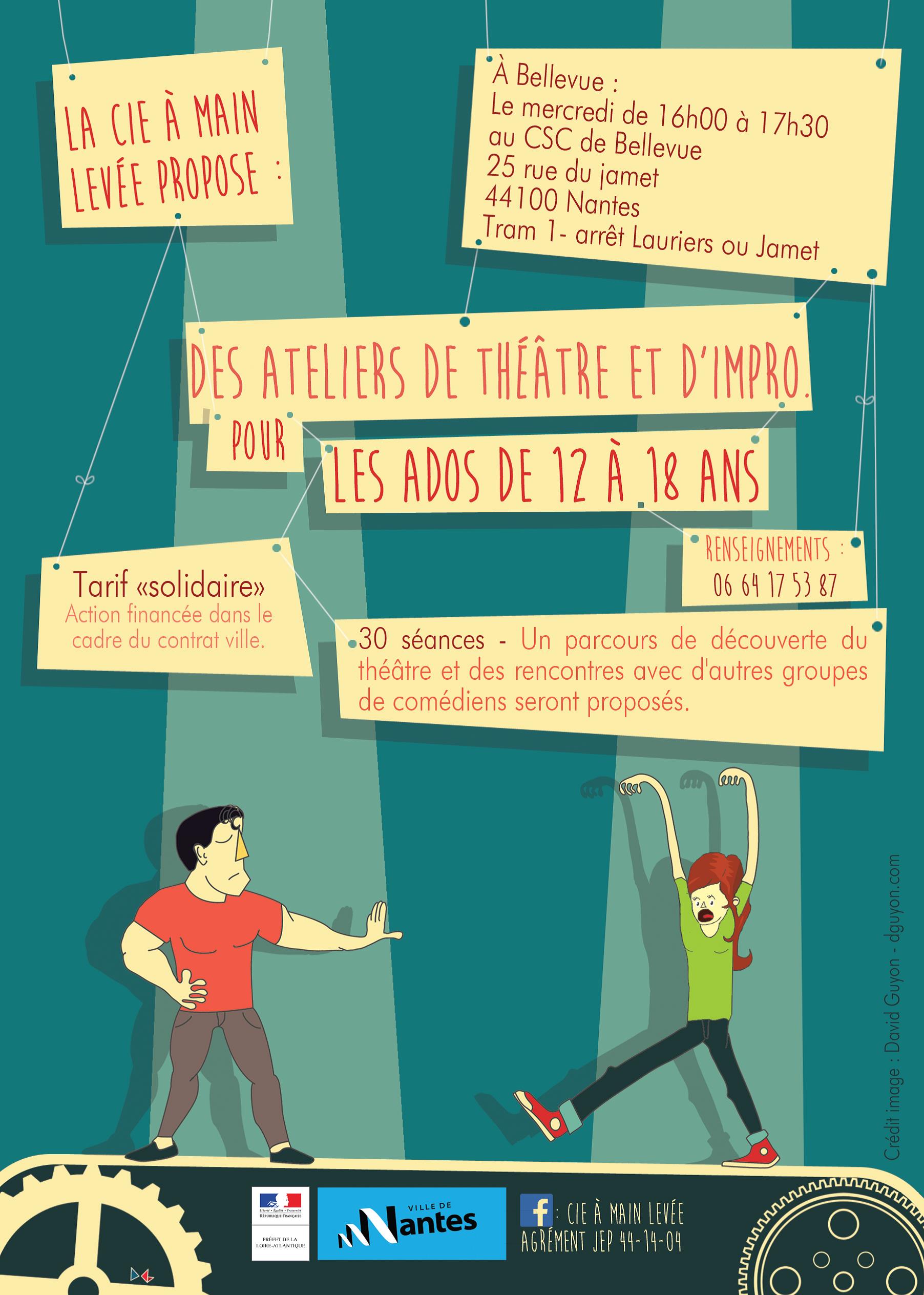 compagnie a main levee theatre impro bellevue nantes