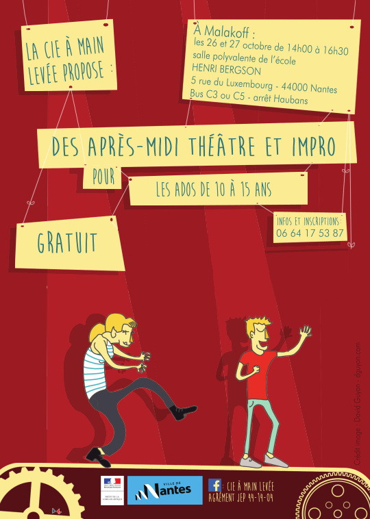 compagnie a main levee theatre impro flyer ados 2017.10.18