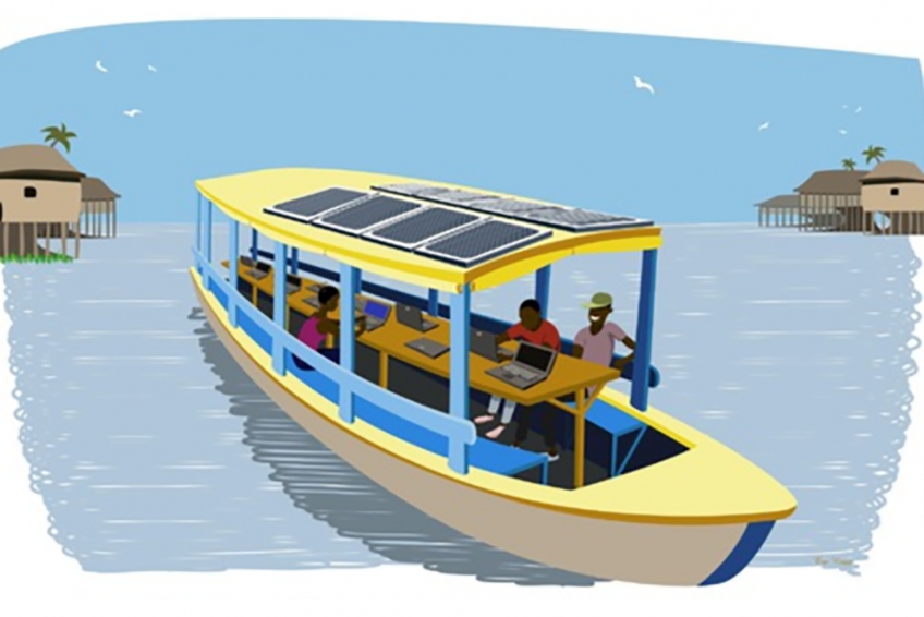 #PEPA2017 : Une cyberpirogue sur le lac de Nokoué